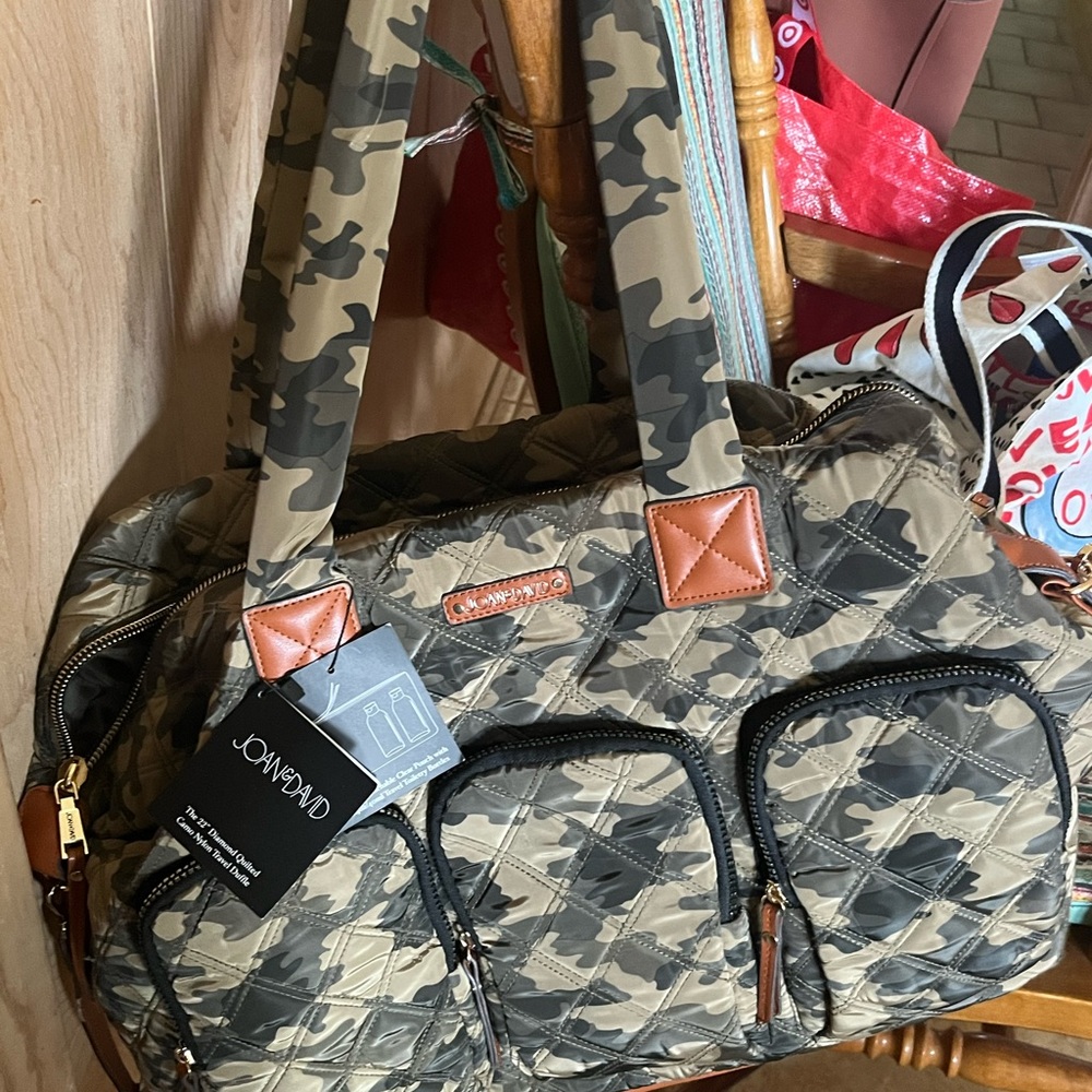 Joan and David NWT camp weekender with bling trim